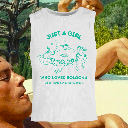 Canotta a coste "Just a girl who loves Bologna"