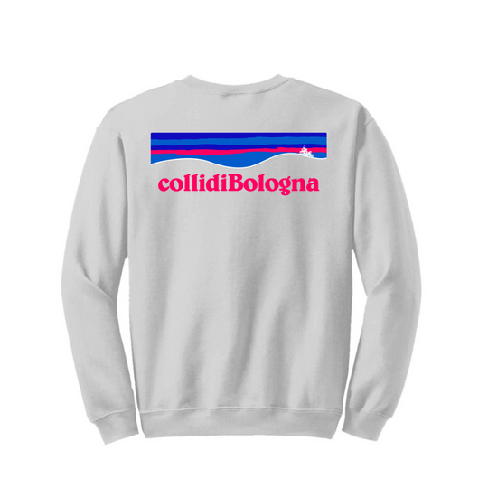 Dietro felpa girocollo grigia chiara Colli di Bologna