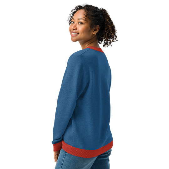 Maglione girocollo Rosso e Blu