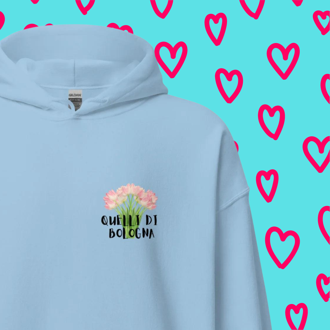 Felpa con cappuccio scritta romantica