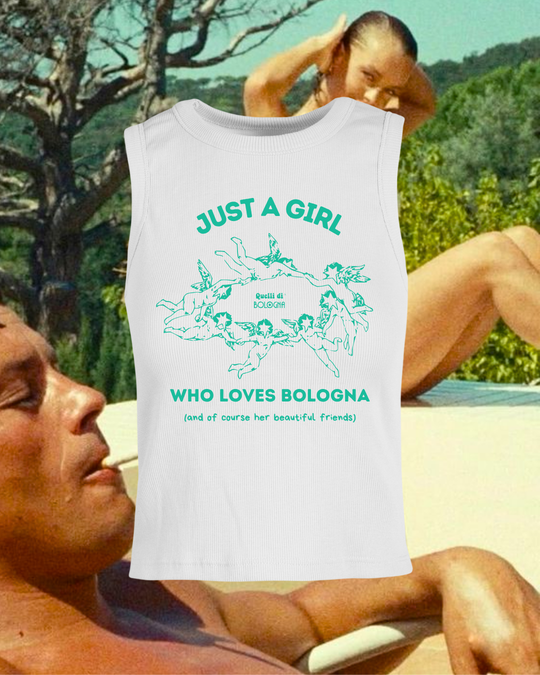 Canotta a coste "Just a girl who loves Bologna"